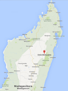 Carte : Localisation de la commune d'Ambohitsilaozana, région du Moyen Est de Madagascar (GoogleMap)