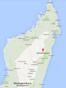 Carte : Localisation de la commune d'Ambohitsilaozana, région du Moyen Est de Madagascar (GoogleMap)